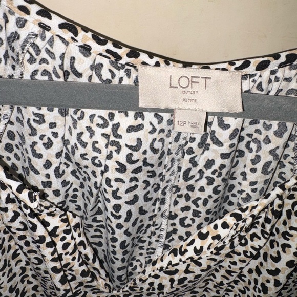 LOFT Dresses & Skirts - LOFT Outlet Petite Leopard Print dress - Black & Cream